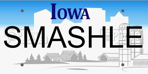 SMASHLE Iowa License Plate