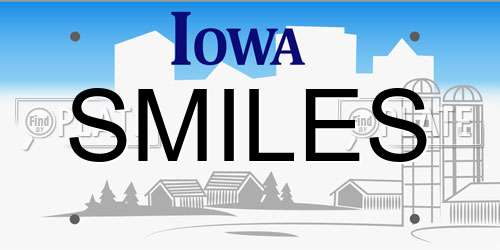 SMILES Iowa License Plate