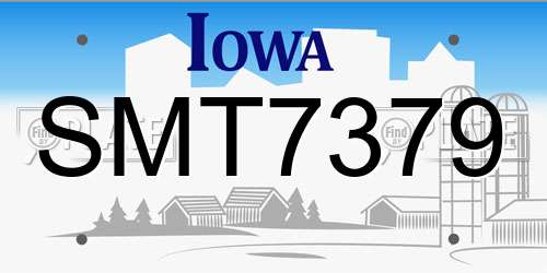 SMT7379 Iowa License Plate