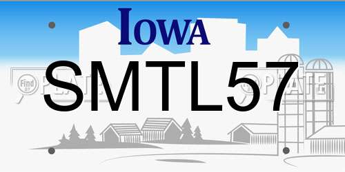 SMTL57 Iowa License Plate