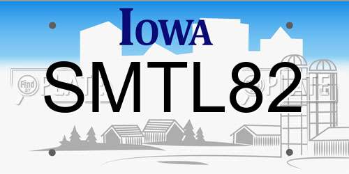 SMTL82 Iowa License Plate