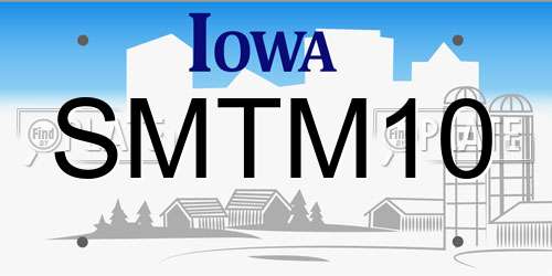 SMTM10 Iowa License Plate