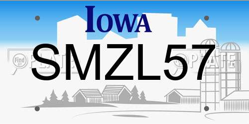 SMZL57 Iowa License Plate