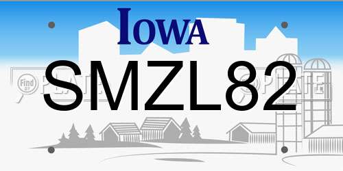 SMZL82 Iowa License Plate