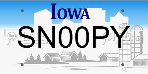 SN00PY Iowa License Plate