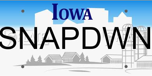 SNAPDWN Iowa License Plate