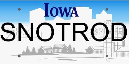 SNOTROD Iowa License Plate