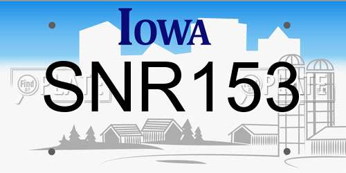 SNR153 Iowa License Plate