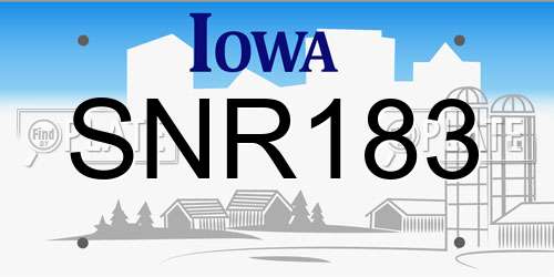 SNR183 Iowa License Plate