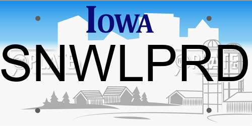 SNWLPRD Iowa License Plate