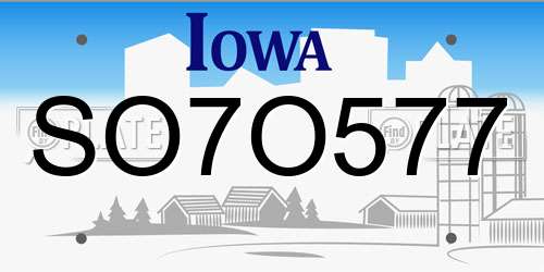 SO7O577 Iowa License Plate