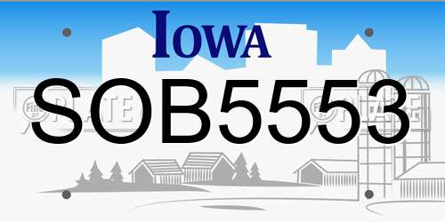 SOB5553 Iowa License Plate