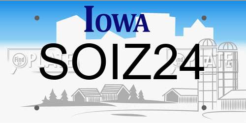 SOIZ24 Iowa License Plate