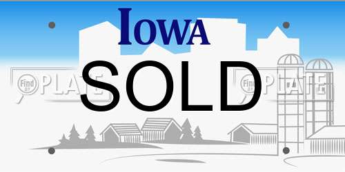 SOLD Iowa License Plate