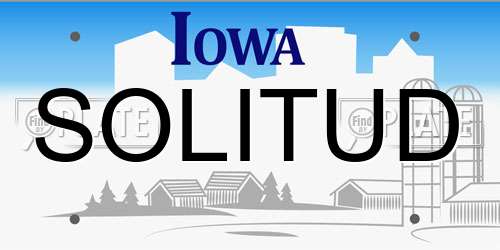 SOLITUD Iowa License Plate
