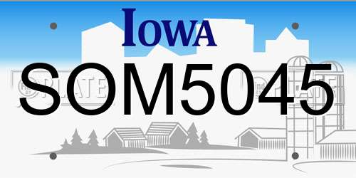 SOM5045 Iowa License Plate