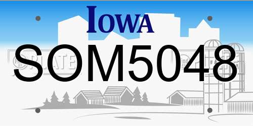 SOM5048 Iowa License Plate