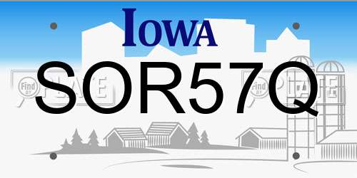 SOR57Q Iowa License Plate
