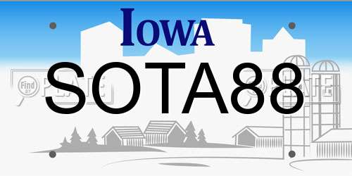 SOTA88 Iowa License Plate