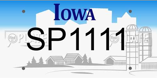 SP1111 Iowa License Plate