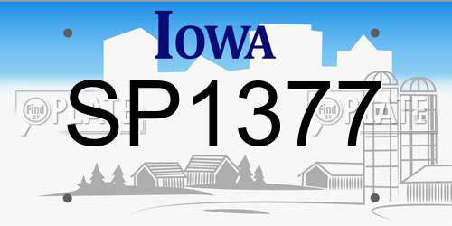 SP1377 Iowa License Plate