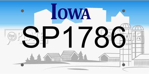 SP1786 Iowa License Plate