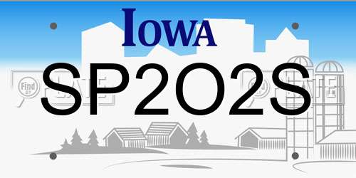 SP2O2S Iowa License Plate