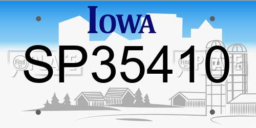SP35410 Iowa License Plate