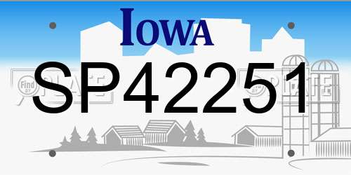 SP42251 Iowa License Plate