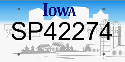 SP42274 Iowa License Plate