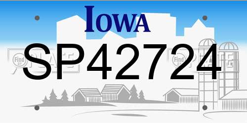 SP42724 Iowa License Plate