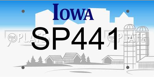 SP441 Iowa License Plate