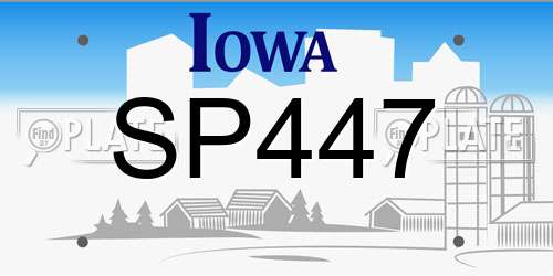 SP447 Iowa License Plate