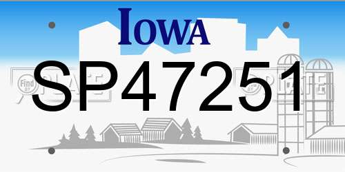SP47251 Iowa License Plate