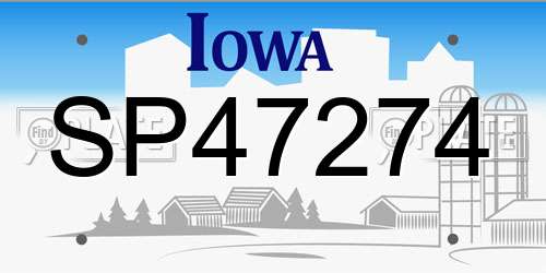 SP47274 Iowa License Plate