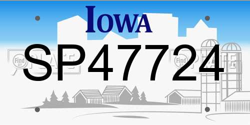 SP47724 Iowa License Plate
