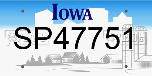 SP47751 Iowa License Plate