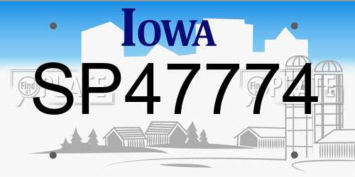 SP47774 Iowa License Plate