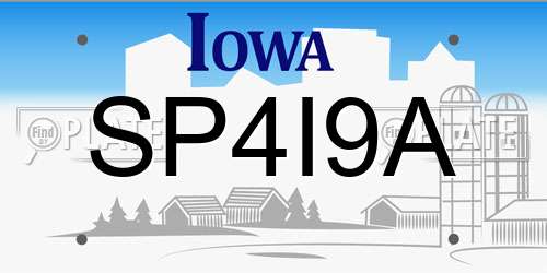 SP4I9A Iowa License Plate
