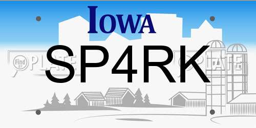 SP4RK Iowa License Plate