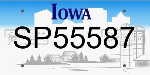 SP55587 Iowa License Plate