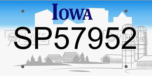 SP57952 Iowa License Plate
