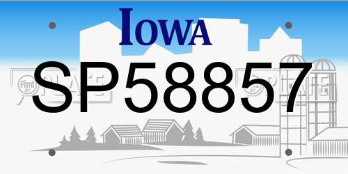 SP58857 Iowa License Plate