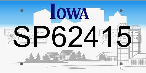 SP62415 Iowa License Plate