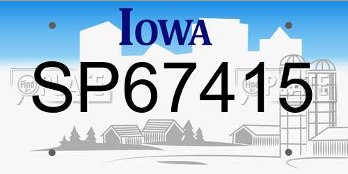 SP67415 Iowa License Plate