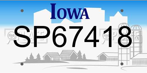 SP67418 Iowa License Plate