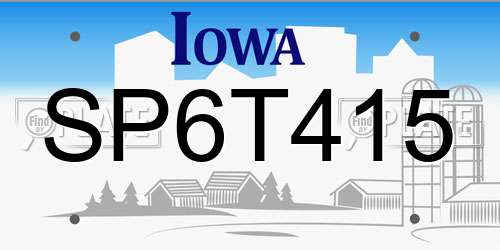 SP6T415 Iowa License Plate
