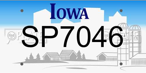 SP7046 Iowa License Plate