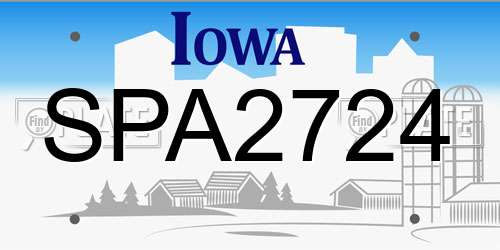 SPA2724 Iowa License Plate