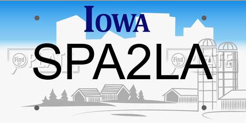 SPA2LA Iowa License Plate